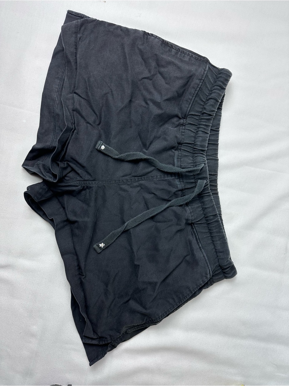 Roots Black Cotton Lyocell Blend Elastic Waist Shorts women Medium M 20043812619